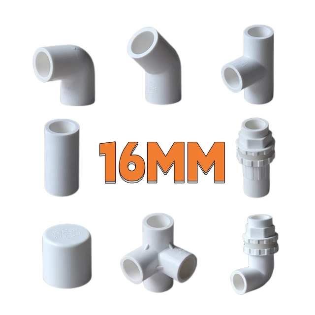 16 Mm -Es Fehér Pvc Csőcsatlakozók Öntöző Vízcső 3 Út 4 A Könyök Tee Csatlakozó Vége Sapka Akvárium Haltartály -Szerelvények