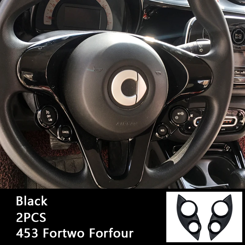 Car Styling Interior Cover Shell Black Decorative Modification Parts For  New Smart Fortwo Forfour 453 Car Stickers Accessories
