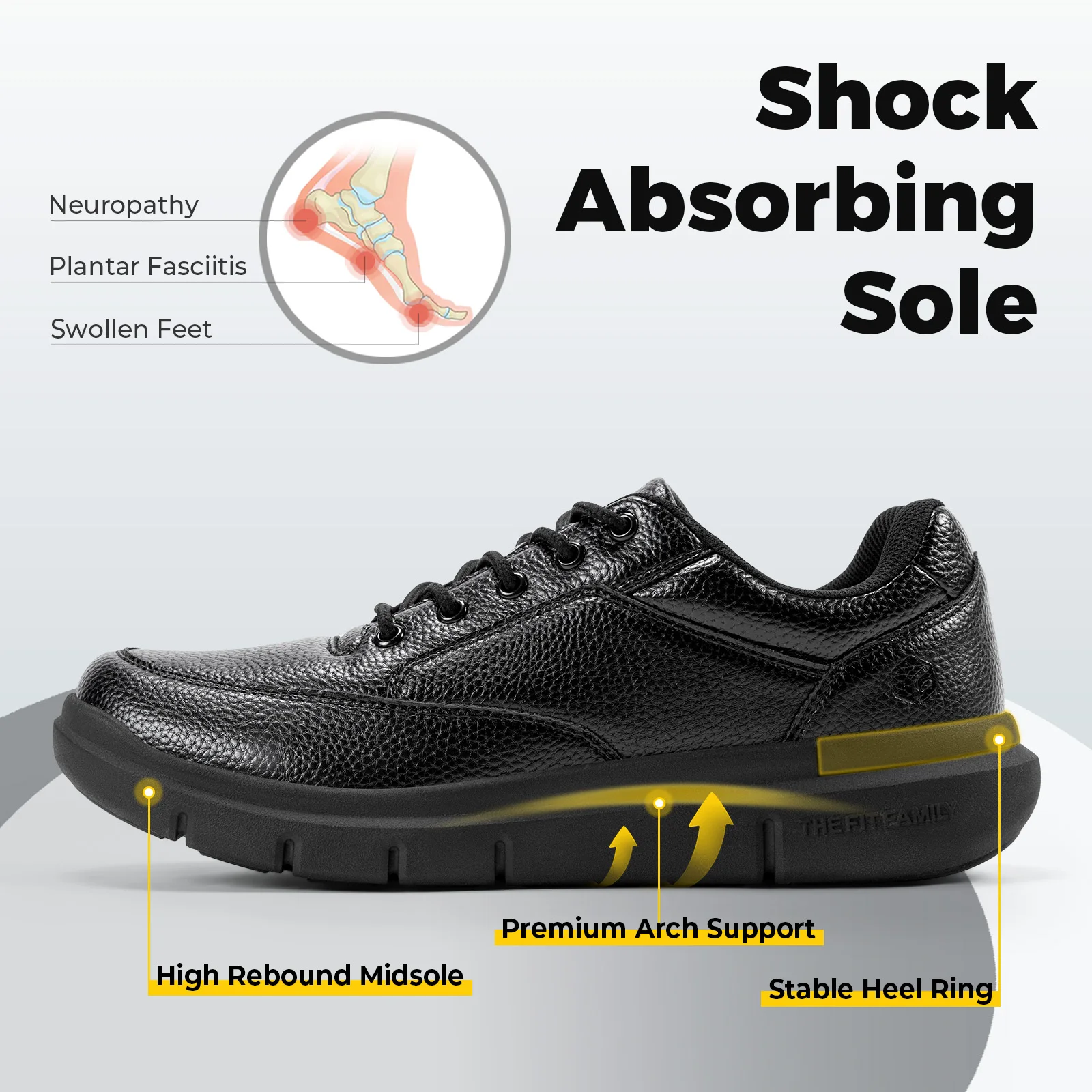 أحذية Fitville Wide Version للرجال من الجلد، أحذية...