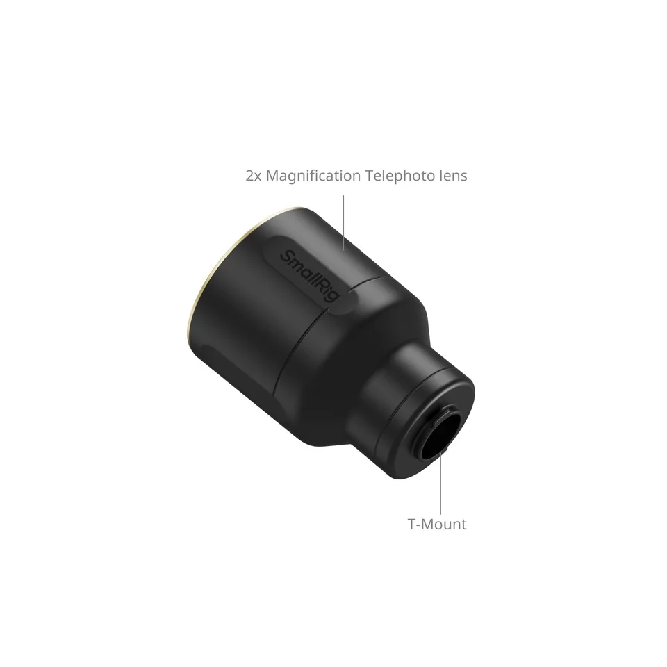 SmallRig 2 × 확대 망원 렌즈 스마트 폰 망원 렌즈 (4x / 5x) T-마운트 4K 광학 렌즈 아이폰 17 프로 맥스
