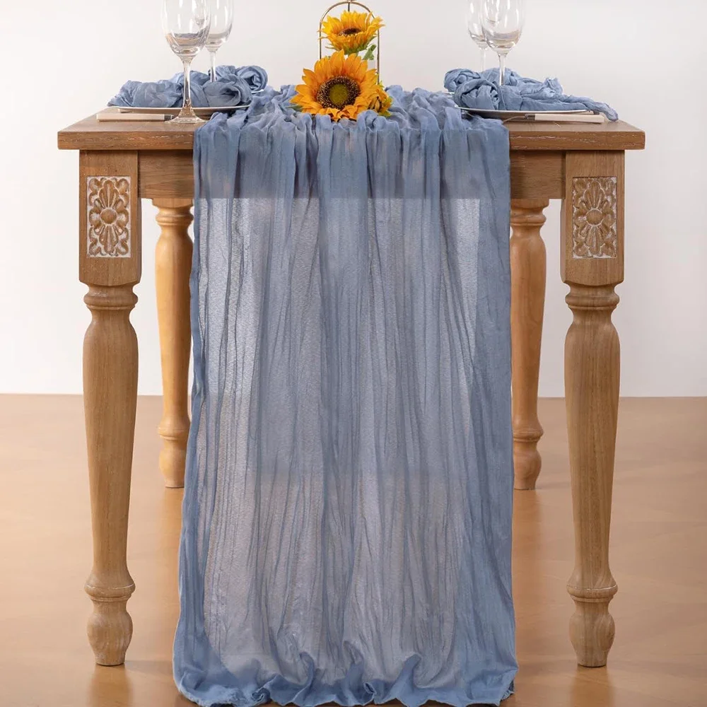 Lavender Cheesecloth Table Runner for Boho and Rustic Events