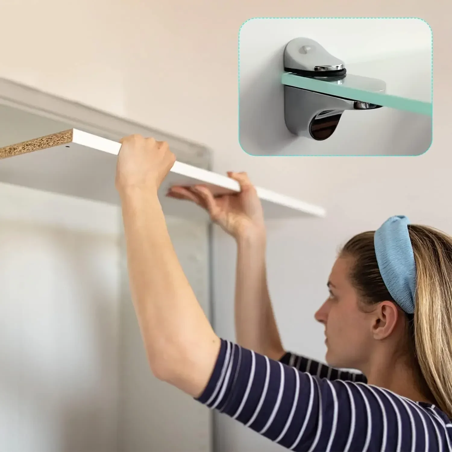 Shelf Bracket Connector Clamps 6/2pcs Zinc Alloy Adjustable Glass Shelf Holder Wall Mounted Bathroom Support Wood Shelves Glass Clamps