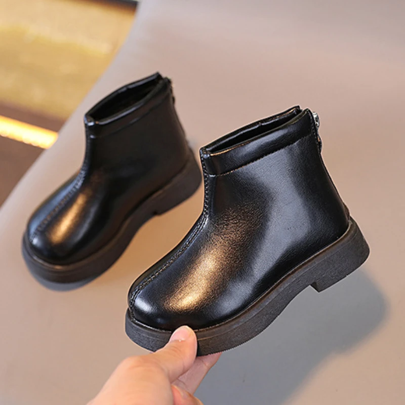 Black Cotton Winter Boots for Girls Kids Soft Comfortable
