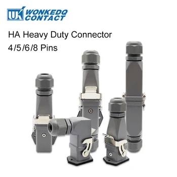 HA Heavy Duty Connector Kit 4/5/6/8 Core Pins Male&Female Insert Plug HDC-HA Rectangular Waterproof Industrial Aviation Socket 1