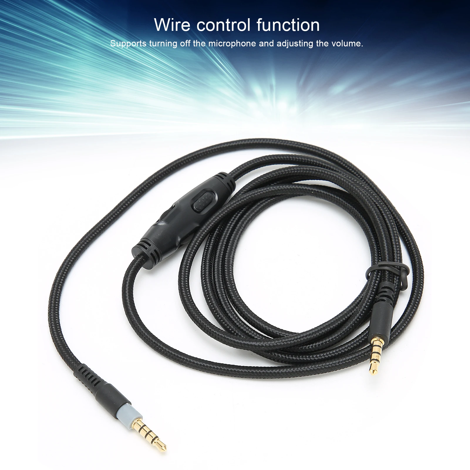 Audio Cable Headphone Cable 3.5mm Male To Male Audio Cable With Volume Control For HyperX Cloud Headphone Cord Headphone Cable