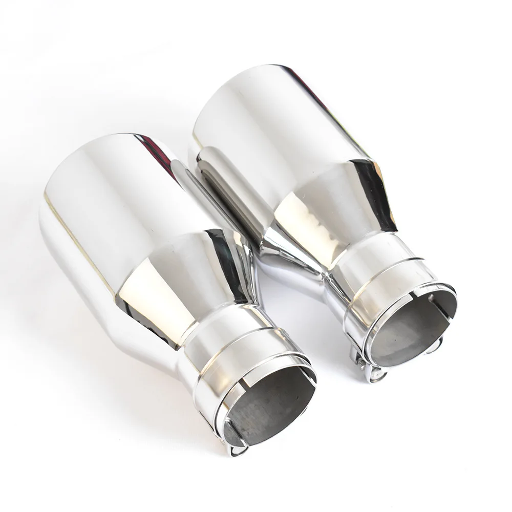 1PCS Double wall flat thickness 1.2mm Stainless Steel Vehicle Refitting Universal Exhaust Tip Muffler Tail Throat Modification