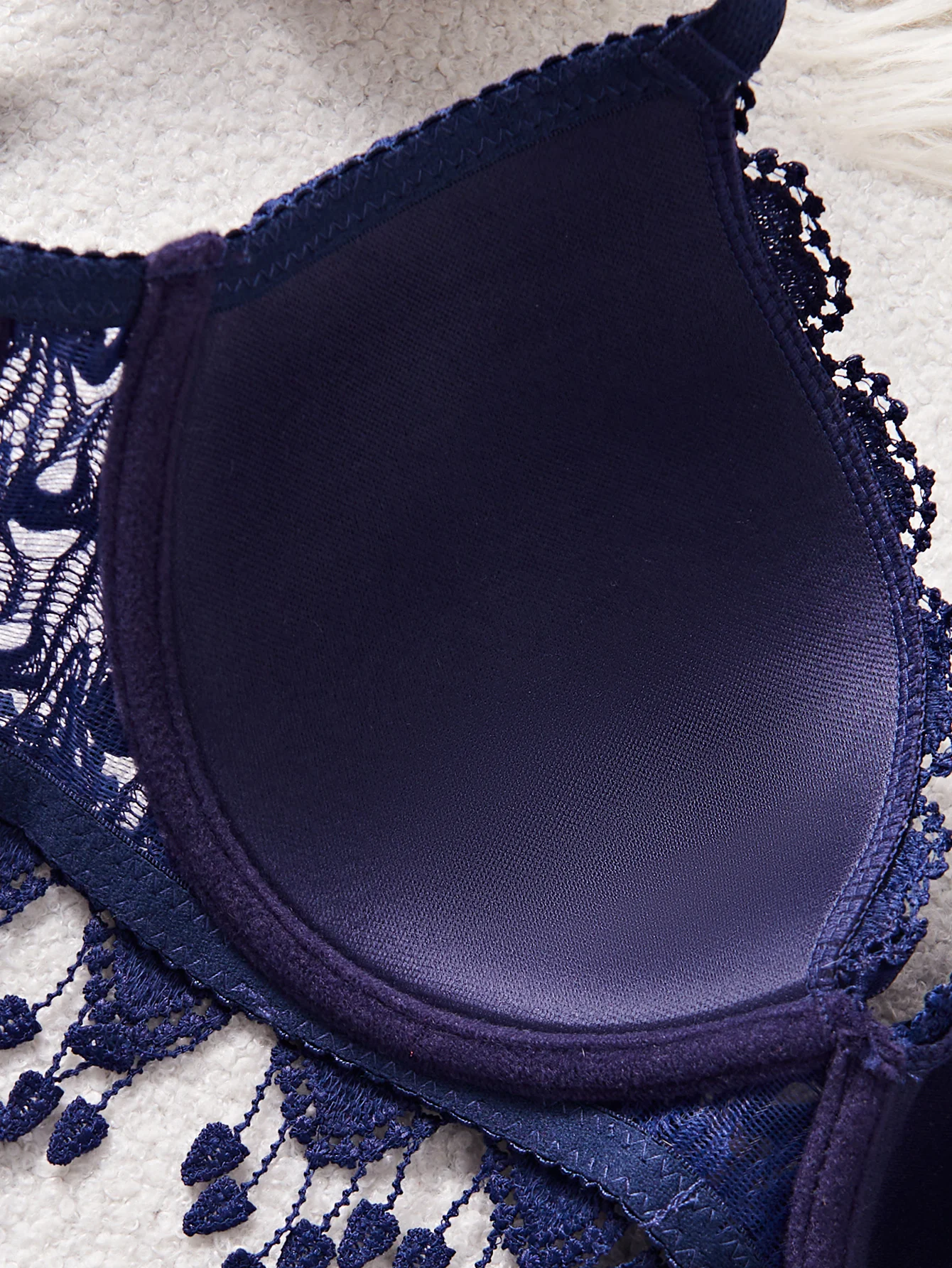 Daily Knitted Bra for Women Sexy Heart Lace Patchwork with Lace Trim Sexy Bras Comfortable Non-Padded Solid Women's Push up Bra
