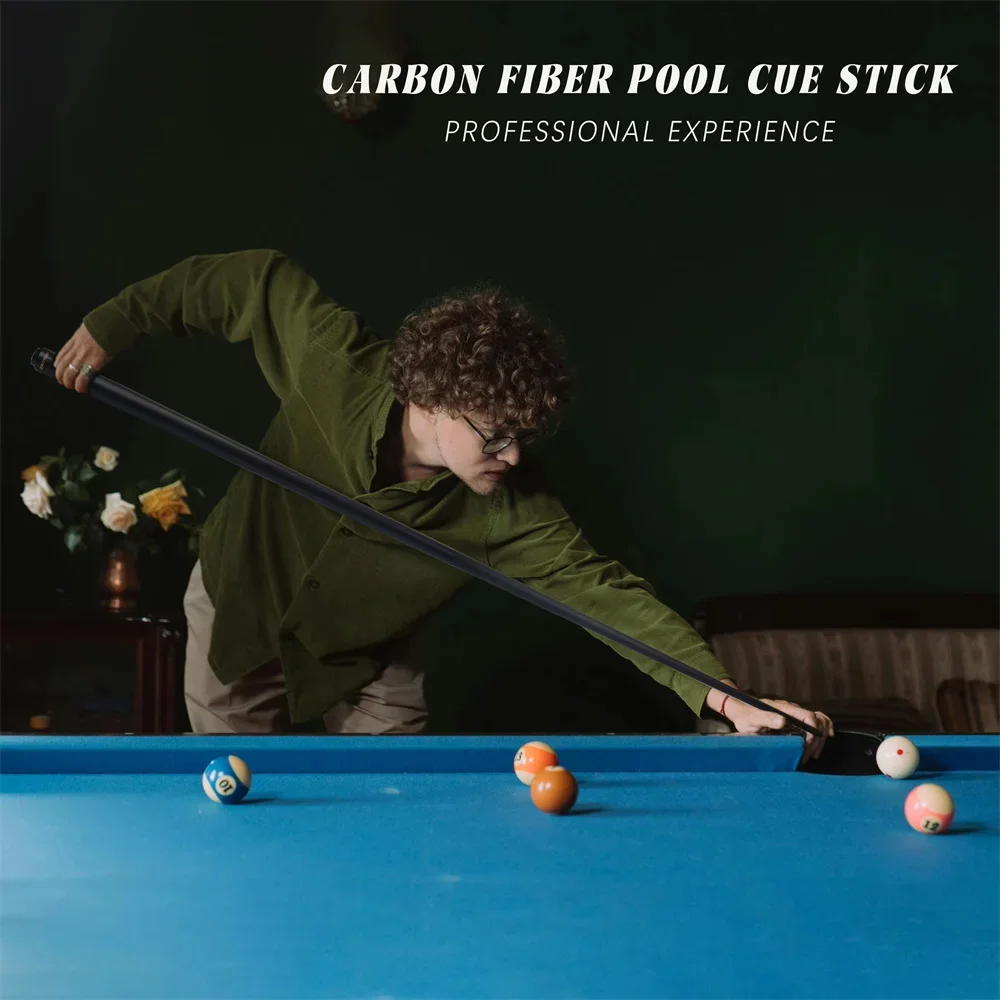 Billiard Shaft Billiard Cue Tip Customize Carbon Fiber Pool Cue Billiard Cue Sticks Tip from 9.5mm/12.4mm/13.9mm Length Weight from 18oz 19oz 20oz 21oz