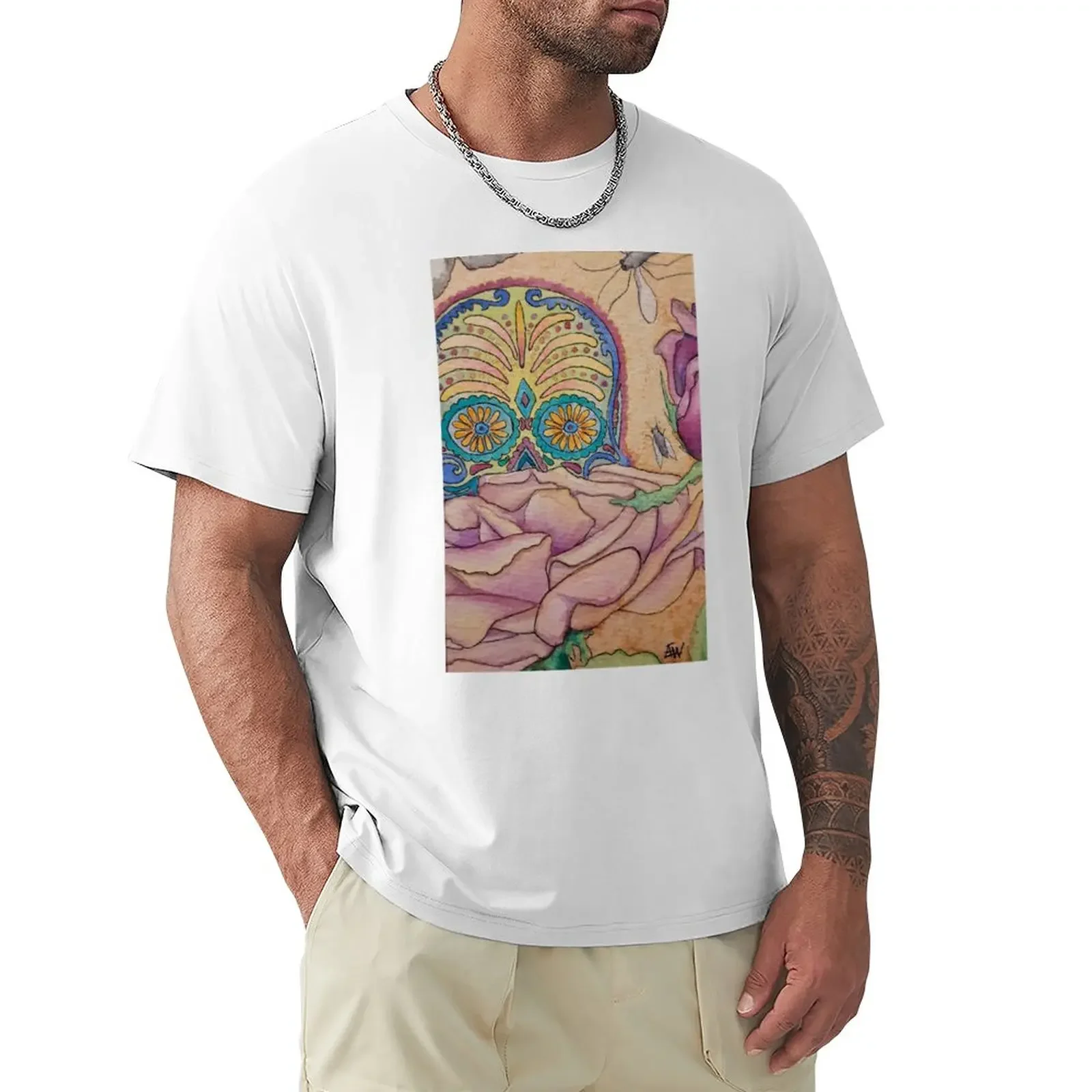 

Мужские летние футболки с рисунком в виде черепа