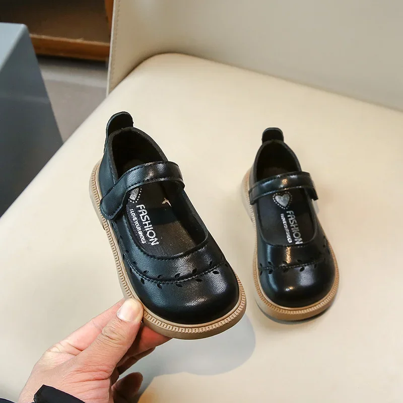 Leather Kids Shoes Hollow Out Simple Princess Non Slip