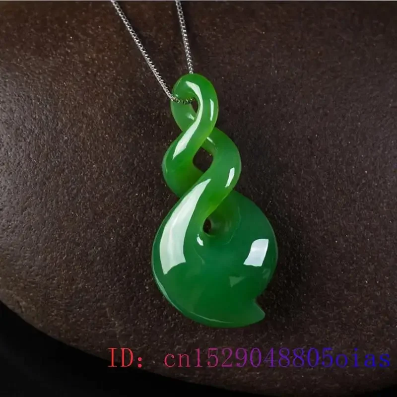 Green Jade Pendant Natural Jasper Necklace Gifts for Women Amulet Stone Charm Talismans Gift Men Amulets Carved Jewelry