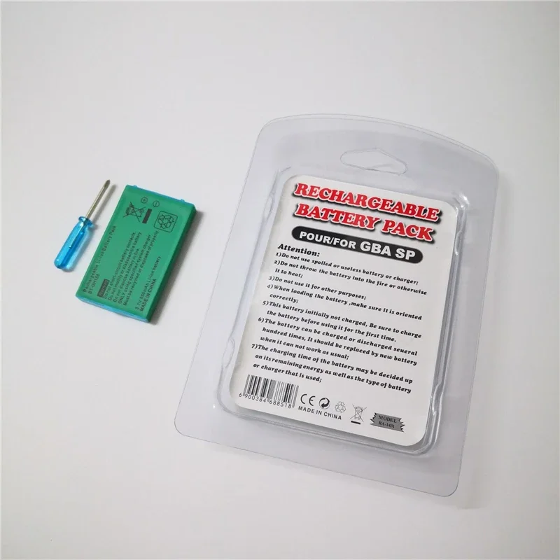 3.7V 850mAh Rechargeable Li-ion Battery Pack For Nintendo GBA SP Gameboy Advance SP Replacement Batteries with Screwdriver