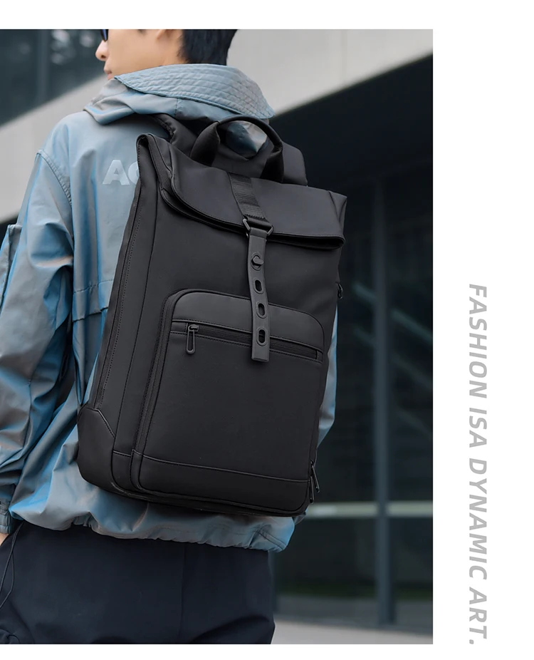 Leichter, trendiger und cooler Herren-Mode-Rucksack, 15,6-Zoll-Computertasche, Business-Casual-Rucksack mit drei Verwendungszwecken für Herren – Detail 19