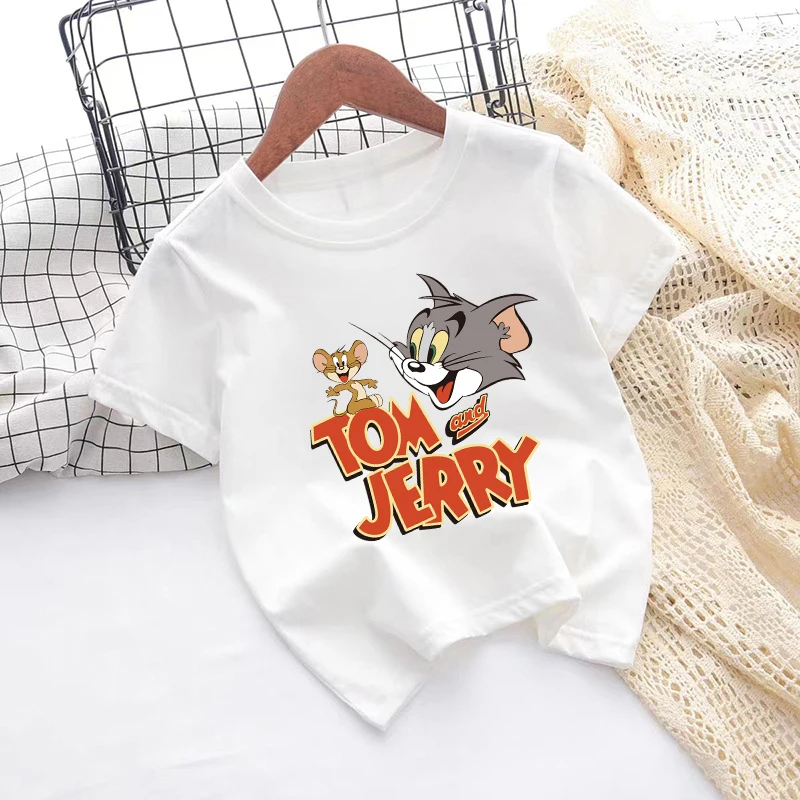 Children's Tom and Jerry Short Sleeve Casual Summer T-Shirt - Fashionable Birthday Gift