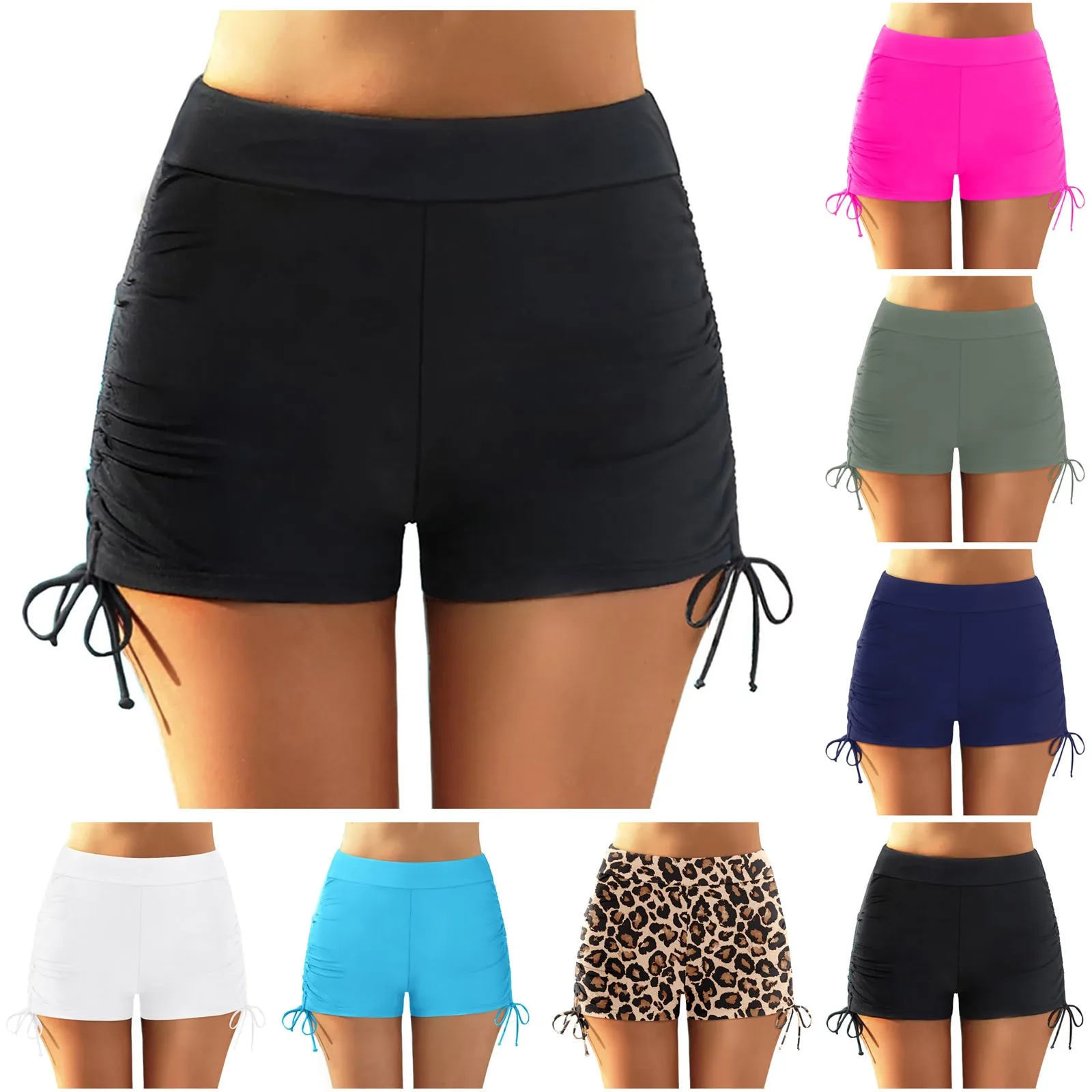 Women Plus Size High Waist Bikini Bottoms Swim Briefs Beach Shorts Ruched Bottom High Cut Swim Short Skirt Suit bikini bottom women swimwear