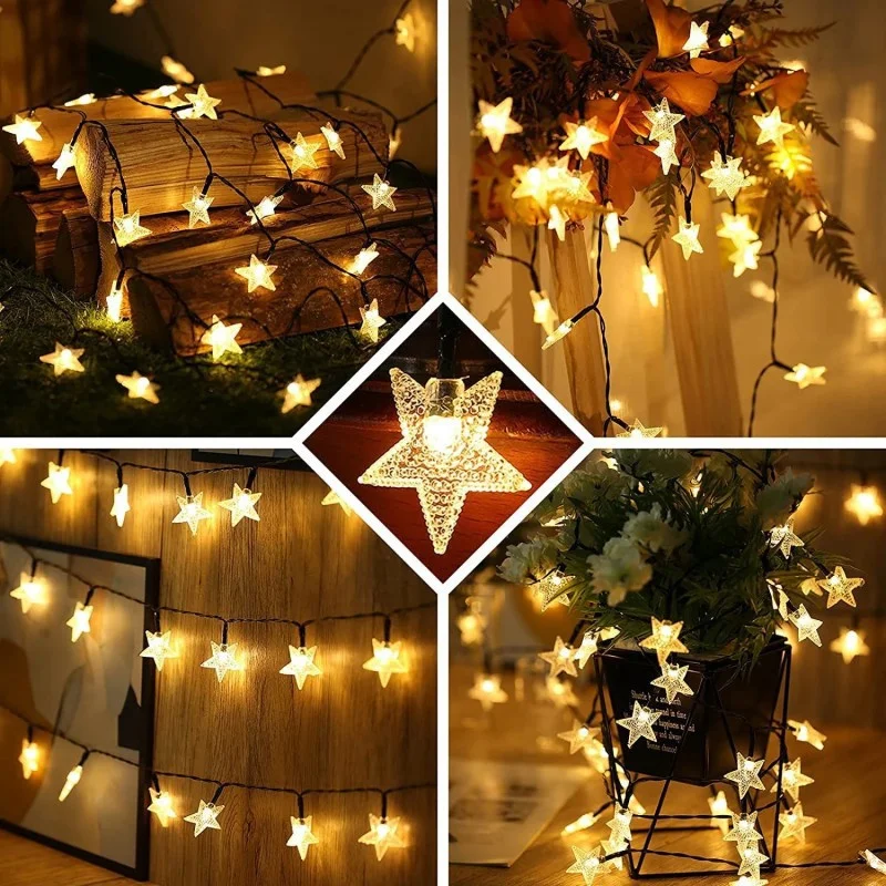 Luminous Solar String Lights - 8 Twinkle Modes