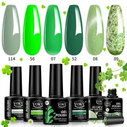 Vibrant Green Nail Lacquer Collection - 6 - Piece Set, High - Saturation, Non - Toxic, UV/LED Curing, Perfect (SET - 1)