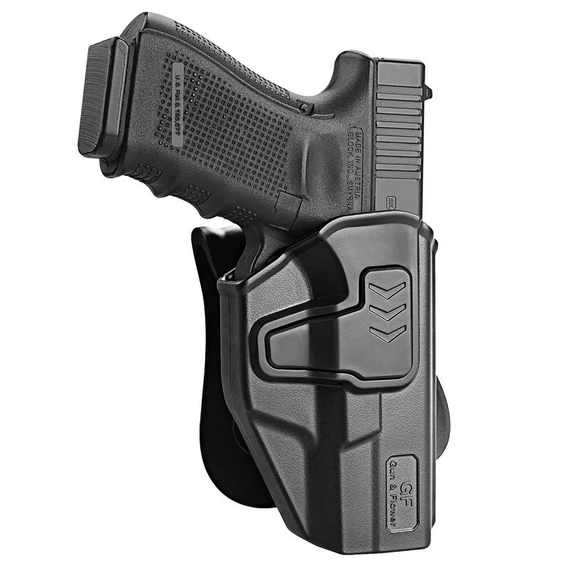 

OWB Holsters Fit For Glock 19 19X 32 45(Gen 3 4 5) Glock 23(Gen 3 4) with Level II Retention 360 Degrees Adjustable Paddle Bags