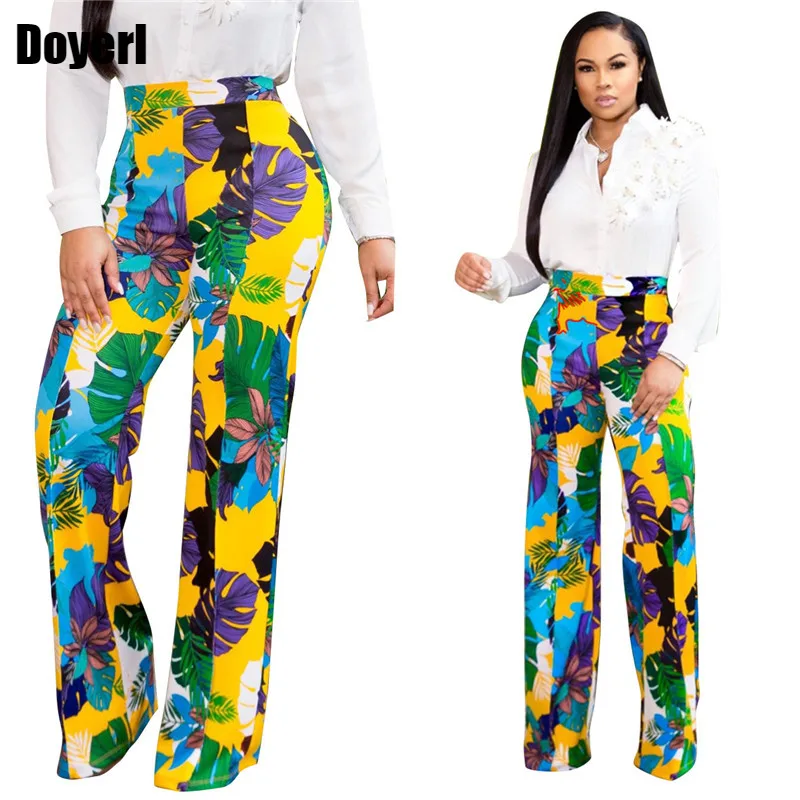 Women Summer High Waist Wide Leg Pants Casual Long Pants Lady Office Beach Streetwear Elastic