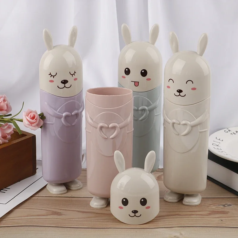 Hot Sale Cute Cartoon Toothbrush Storage Box Portable Outdoor Travel Tooth Brush Protect Case Bathroom Toothbrush Organizer