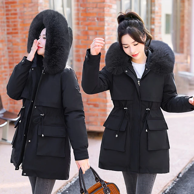 Winter Jacket Women 2022 Female Clothing Loose Cotton Coats Mid