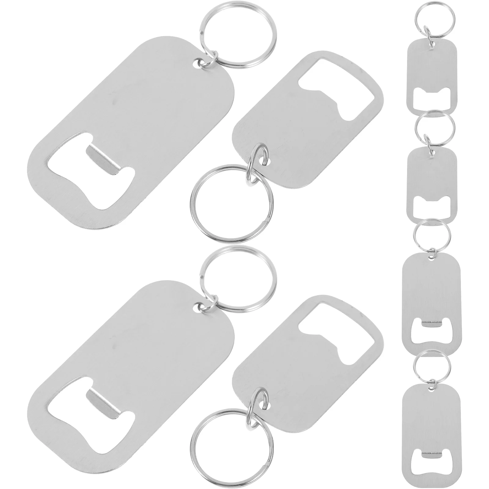 

8 Pcs Bottle Opener Keychain Holder for Men Blank Beverage Aluminum Alloy Small Flat Beer