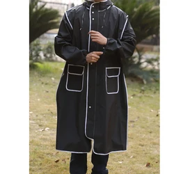 Full-Length Rainproof Fashion Poncho for Electric Bicycle Riders (Black)
