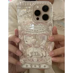 Dreamy Cartoon Lamb Carousel Shining Phone Case - Y2K Anti - Fall Cover - iPhone 12 Mini (A)