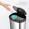 Automatic Touchless Infrared Motion Sensor Trash Can Combo Set, Stainless Steel Base (Oval, Silver/Black Lid) Quality Materials 2