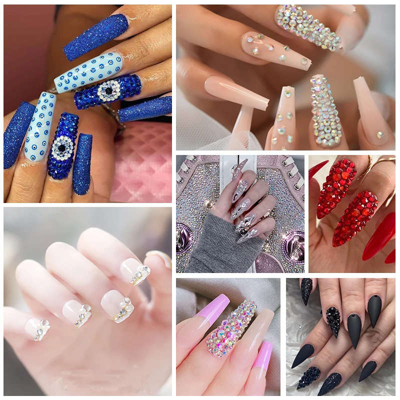 Nail Art Rhinestone 6/12grids Box Nail Beads Ab Crystal Flatback Pearl  Jewelry Gems With Storage Organizer For Nail Decorations - Rhinestones &  Decorations - AliExpress