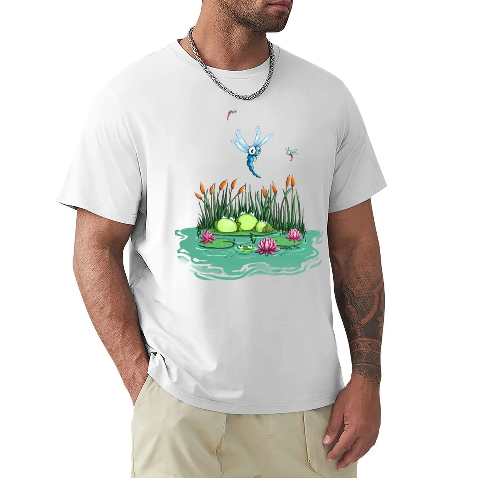 

Swampy frogs T-shirt oversized korean fashion quick drying mens t shirts