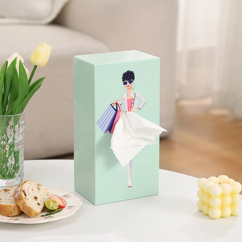 Creative Puffy Skirt Girl Tissue Box Funny Desktop Tissue Storage Box Organizer Home Coffee Shop Table Decoration Tissue Holder 5