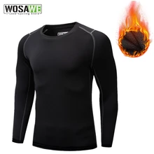 

WOSAWE Men's Winter Cycling Base Layer Long Sleeve Warm Bike Underwear Fleece Sports Bike Shirt Keep Warm Racing Bicycle Shirt
