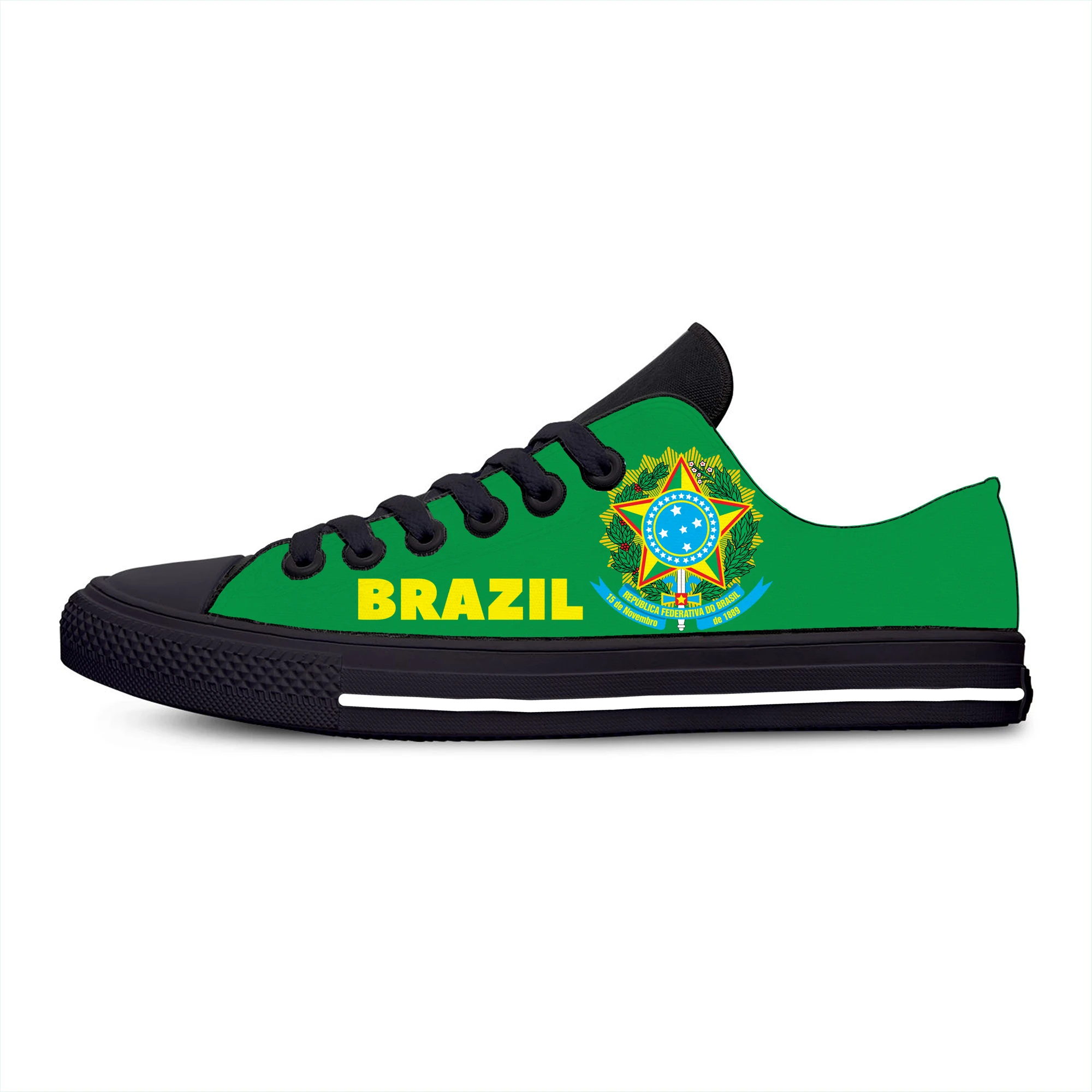 

Brazil Flag Low Top Sneakers Mens Womens Teenager Casual Shoes Canvas Running Shoes 3D Printed Breathable Lightweight shoe