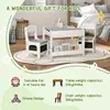 Qaba 3pc Kids Table and Chair Set with Reversible Tabletop Blackboard, Storage & Bookshelves, Gray