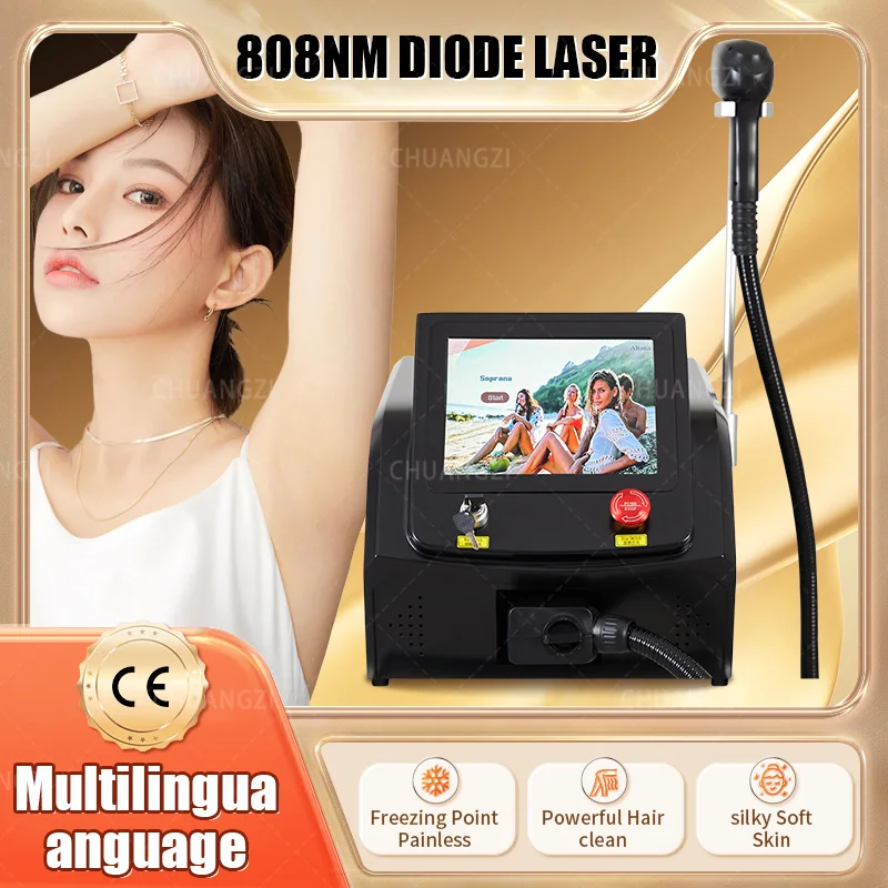 2024 808nm diode laser hair remover machine 2000W professional beauty salon whole body permanent Painless remove hair US deliver