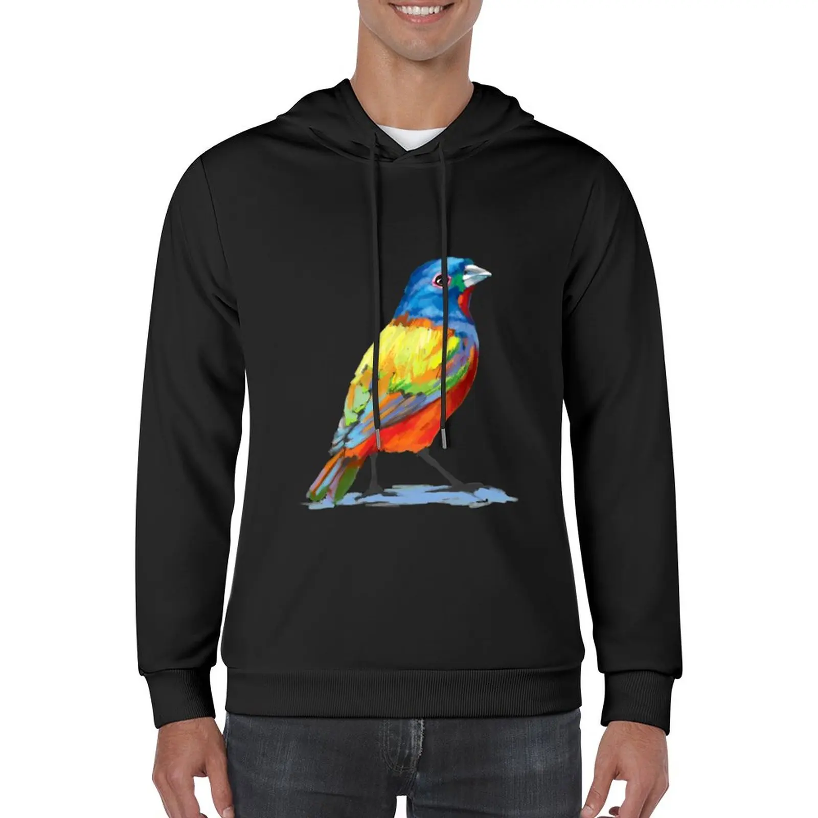 

New Painted Bunting - Colorful Bird Pullover Hoodie graphic t shirts men men's autumn clothes aesthetic clothing hoodies for men