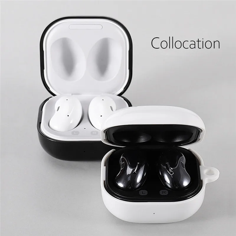 For Samsung Galaxy Buds 2/Buds Live Silicone Bluetooth-compatible Headset Protective Case Skin with Earphone Hook