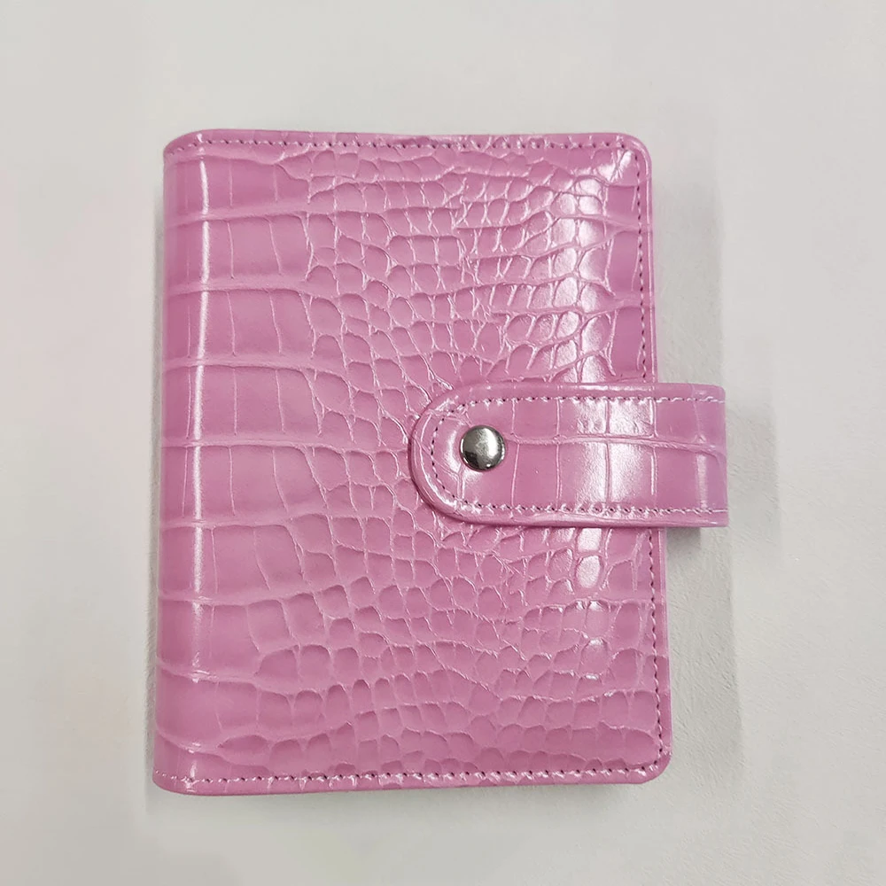 A7 Small Notebook Binder Faux Crocodile Leather Notepad Portable Budget Sheets ，with 45 Blank Inside Pages 5