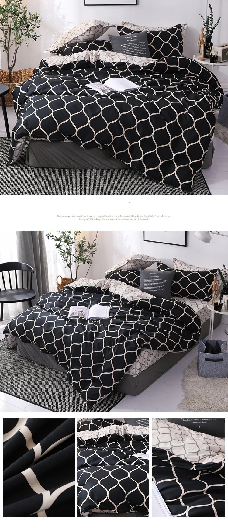 Nordic Bedding Set For Home Soft Duvet Cover For Double Bed Luxury Quilt Cover And Pillowcase 3Pcs Queen King Size Home Textile