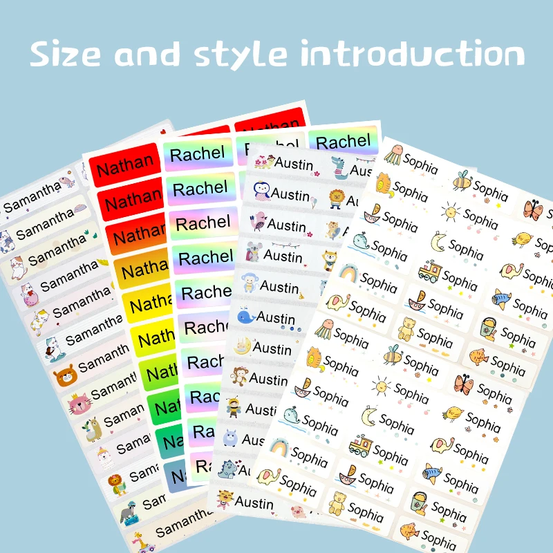 Name Stickers Custom Waterproof Kawaii Decals Personalized First Name Label Children School Stationery Bottle Tag