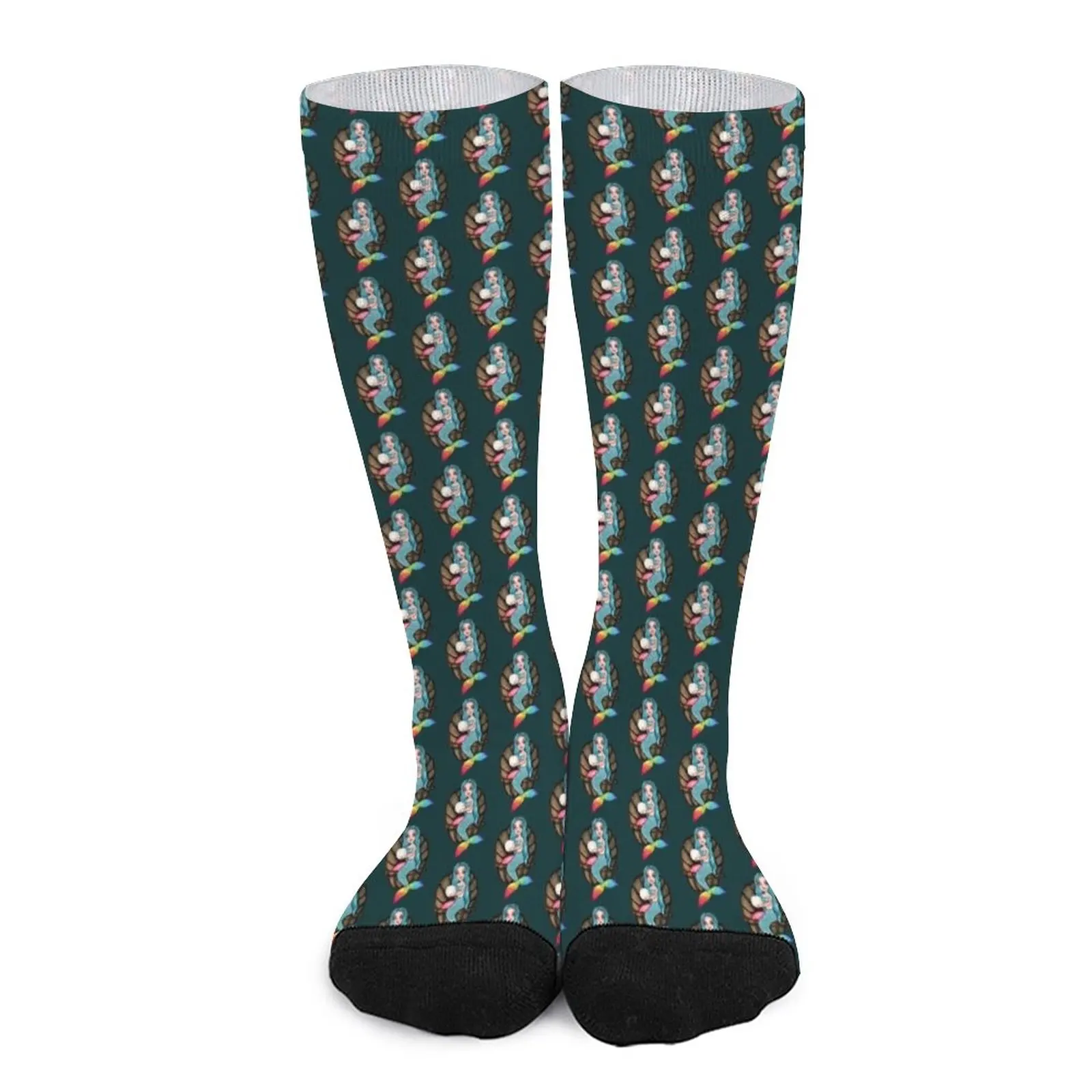 Cute Mermaid With Huge Pearl Socks Men's winter thermal socks Funny socks woman compression socks Women golf