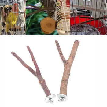 Natural Wood Pet Parrot Raw Wood Fork Tree Branch Stand Rack