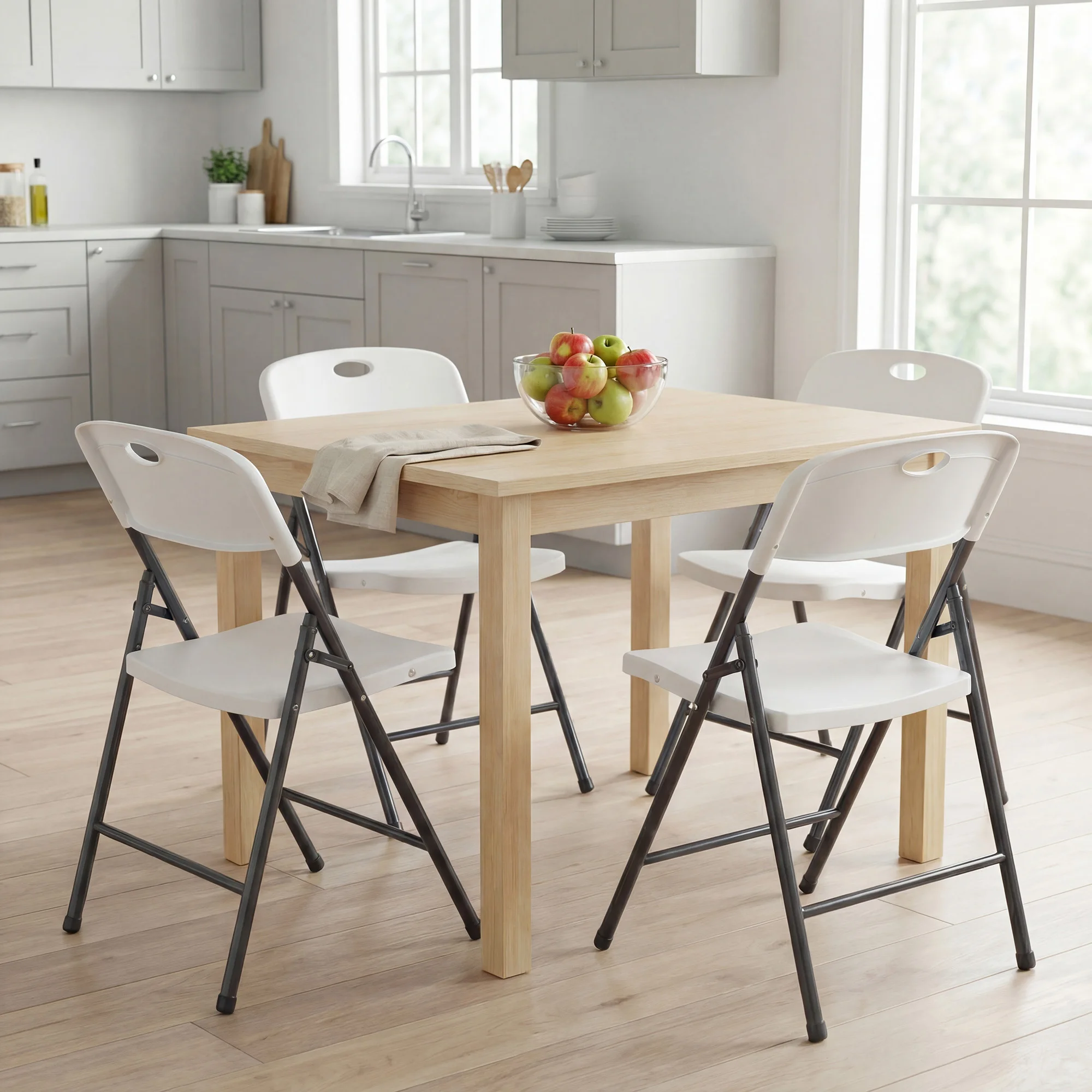 folding chairs set front view