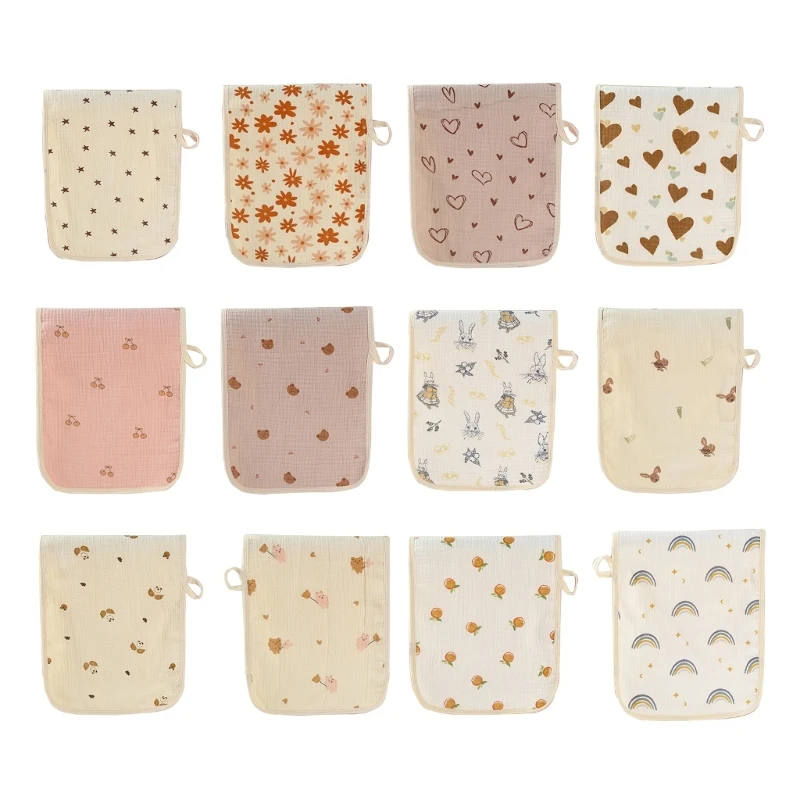 

4-Layers Infant Bib Newborn Drooling Bib High Absorb Feeding Towel Teething Bib