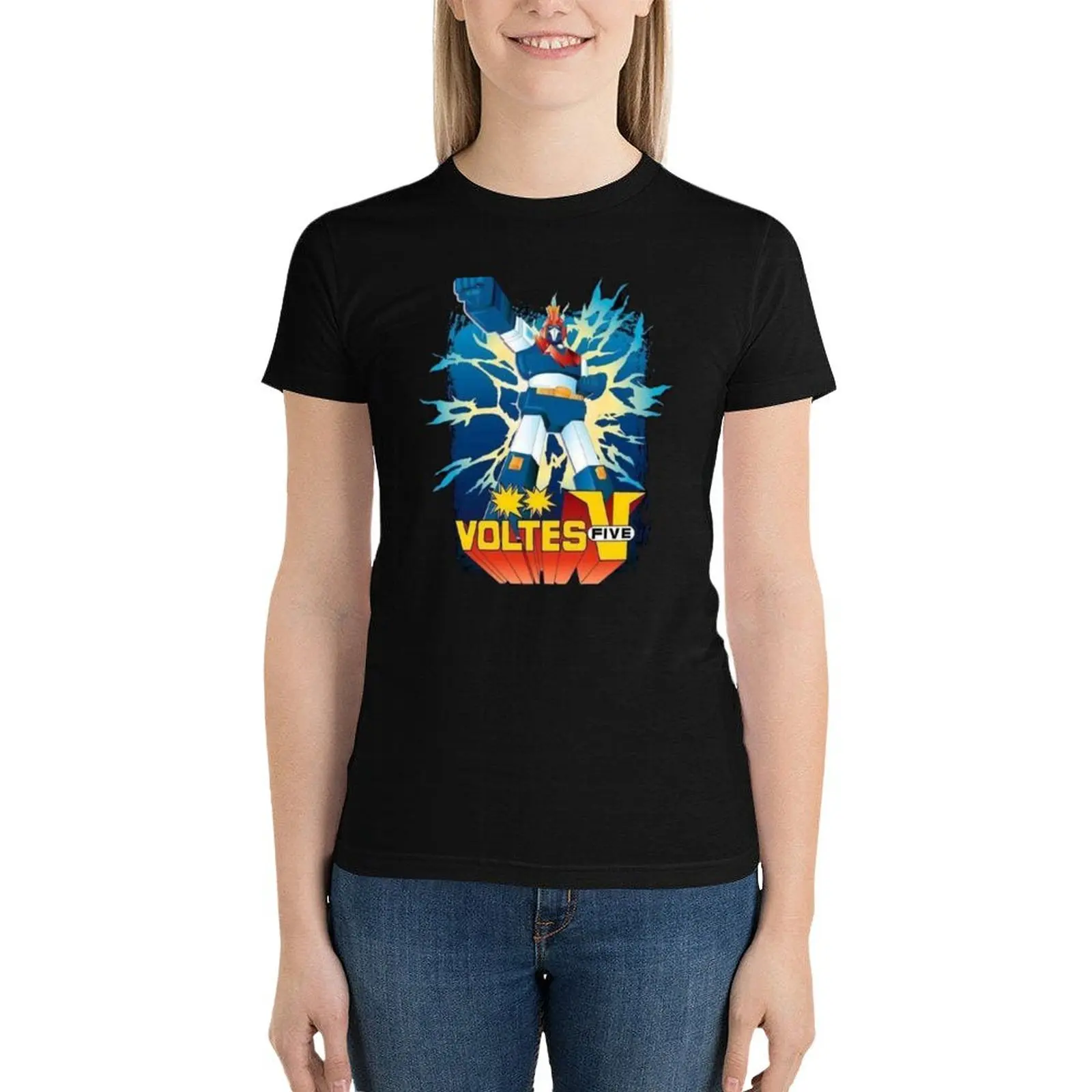 

Voltes V T-Shirt graphics lady clothes workout shirts for Women loose fit