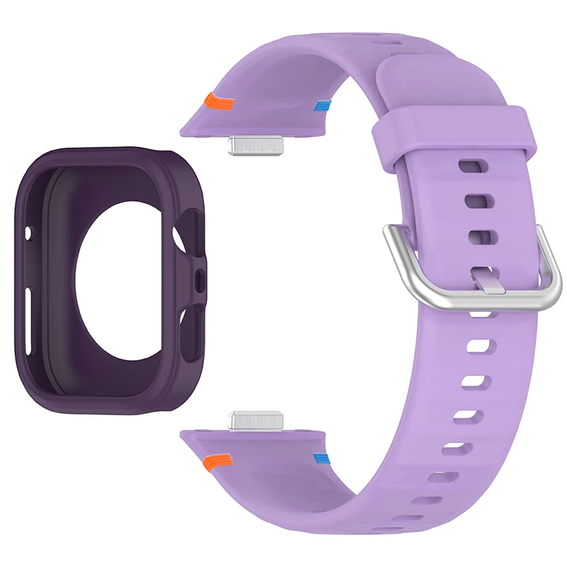 Protective Soft Case with Silicone Sports Strap for Smartwatch Fitness Bands
