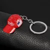 Trump Red Hat Pendant Keychain American Flag Hat Make America Great Again Metal Key Chain for Men Mesh Cap Car Key Ring Jewelry 3