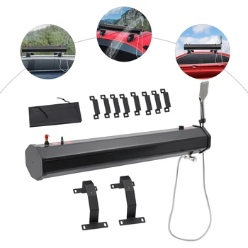 Portable Outdoor Camping Shower W/7.93-gallon Water Tank Storage Bag for Hiking Backpacking Adjustable Travel Beach Pet Bathing 1