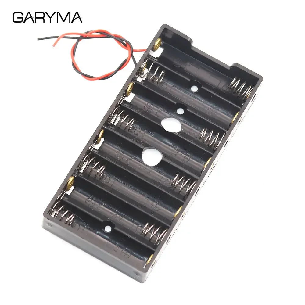 Multi-Slot AA Battery Storage Case with DIY Leads - Black